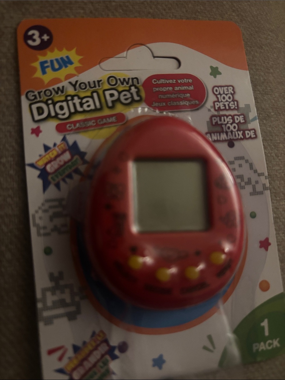 Grow Your Own Digital Pet Keychain - Red